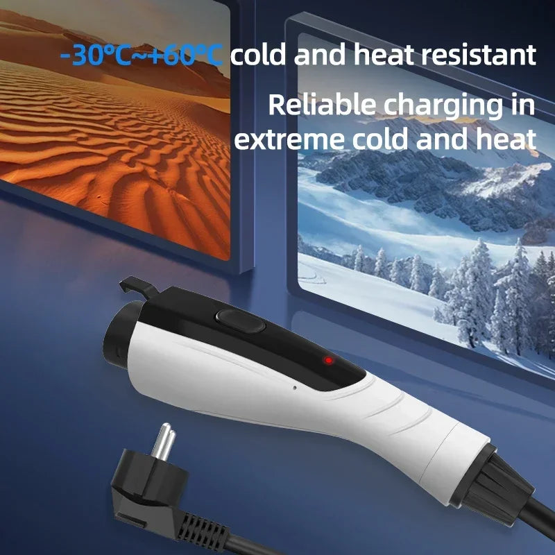 Portable EV Charger 16A 3.5KW Type1 to J1772, 3M/5M/10M Cable Electric Vehicle Charging Station for Fast Home Charging (ROMADA)