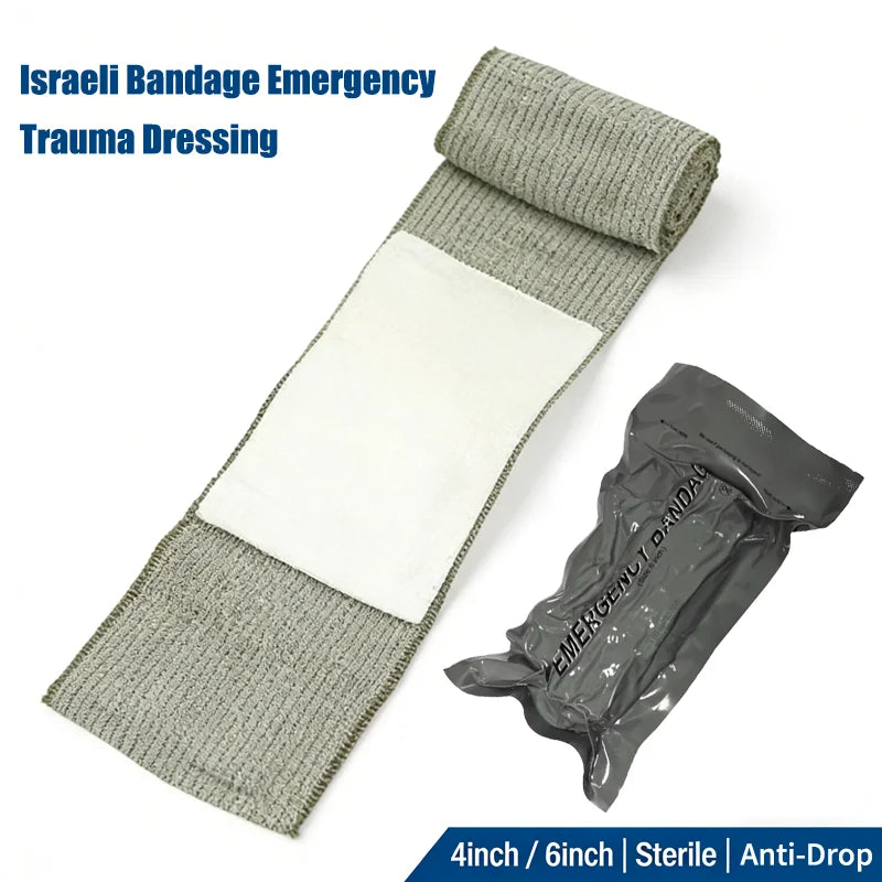 2026 Israeli Bandage 4/6inch, Emergency Trauma Kit for Outdoor Camping Hiking,Professional First Aid Wound Care Pressure Bandage