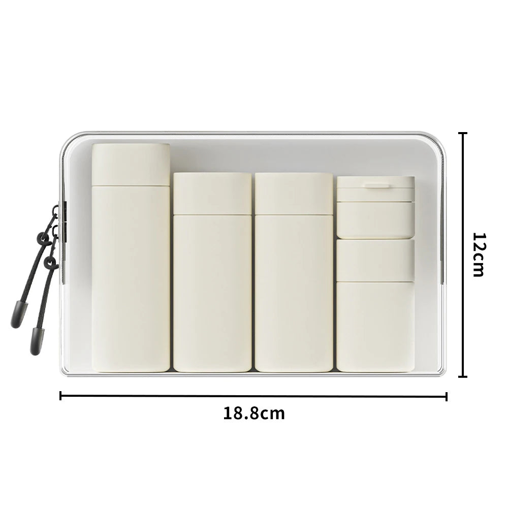 6pcs/set Makeup Dispensing Bottles Portable Travel Conditioner Lotion Shampoo Refillable Squeezable Bottle Cosmetic Bottle