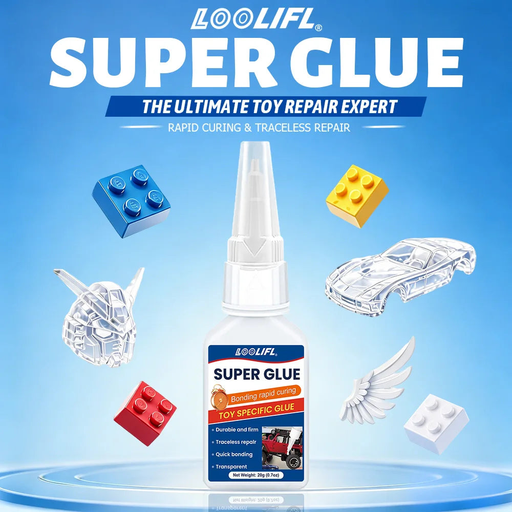 Loolifl 1-10Pcstoy Repair Expert Super Glue 15S Quick Bond Transparent Traceless Instant Adhesive for Plastic Model & DIY Crafts