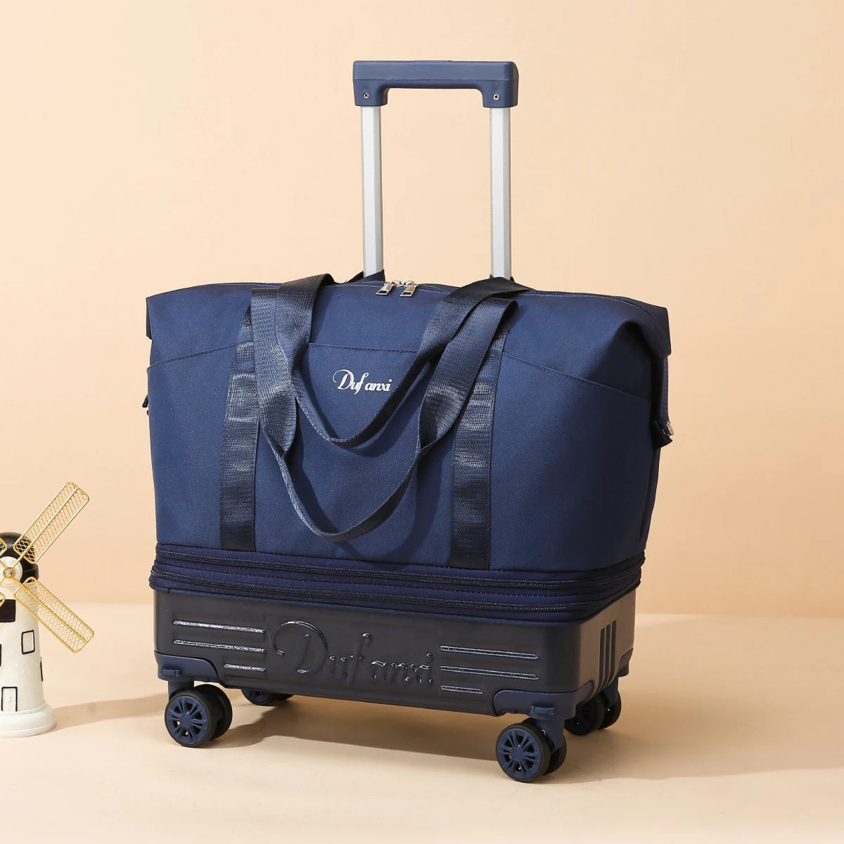 Luggage Bag with Wheels, Travel Bag with Universal Wheels, Foldable Suitcase, Lightweight Trolley Bag, Large Capacity Hand-Pulled Backpack for Going Abroad and Returning Home