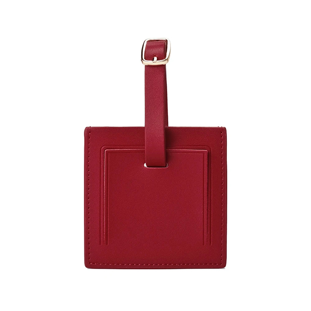 Customized name leather luggage tag travel case anti-loss sign leather sign square boarding pass
