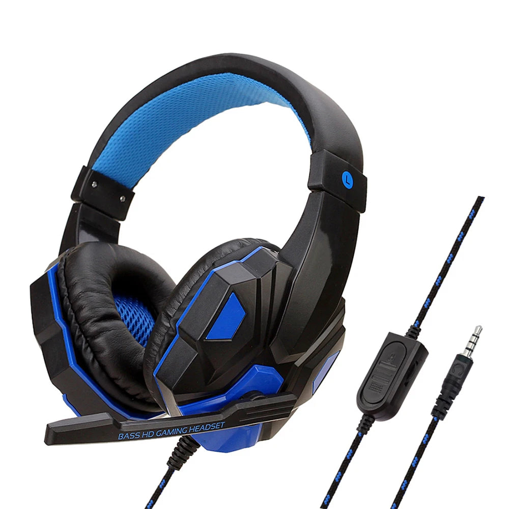 Wired Gaming Headsets With 120° Adjustable Noise Cancelling Microphone PC Gamer Headphones For PS4/PS5/Xbox Smartphone Laptop