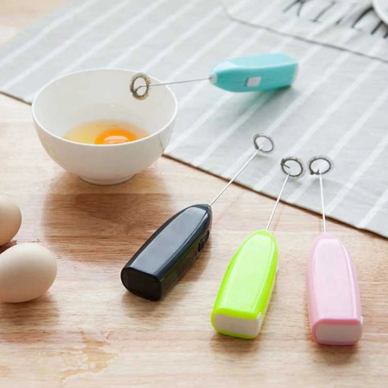Egg Beater Electric Milk Frother Household Small Mixer Manual for Coffee Cappuccino Cream Frothy Blend Eggs Beater Kitchen Whisk