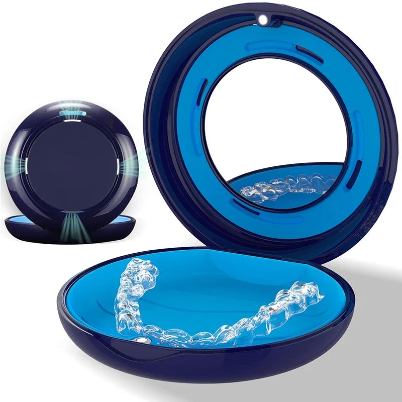 Orthodontic Case Dental Invisible Braces Retainer Box With Mirror Mouth Guard Denture Storage Aligner Case Oral Hygiene Organize