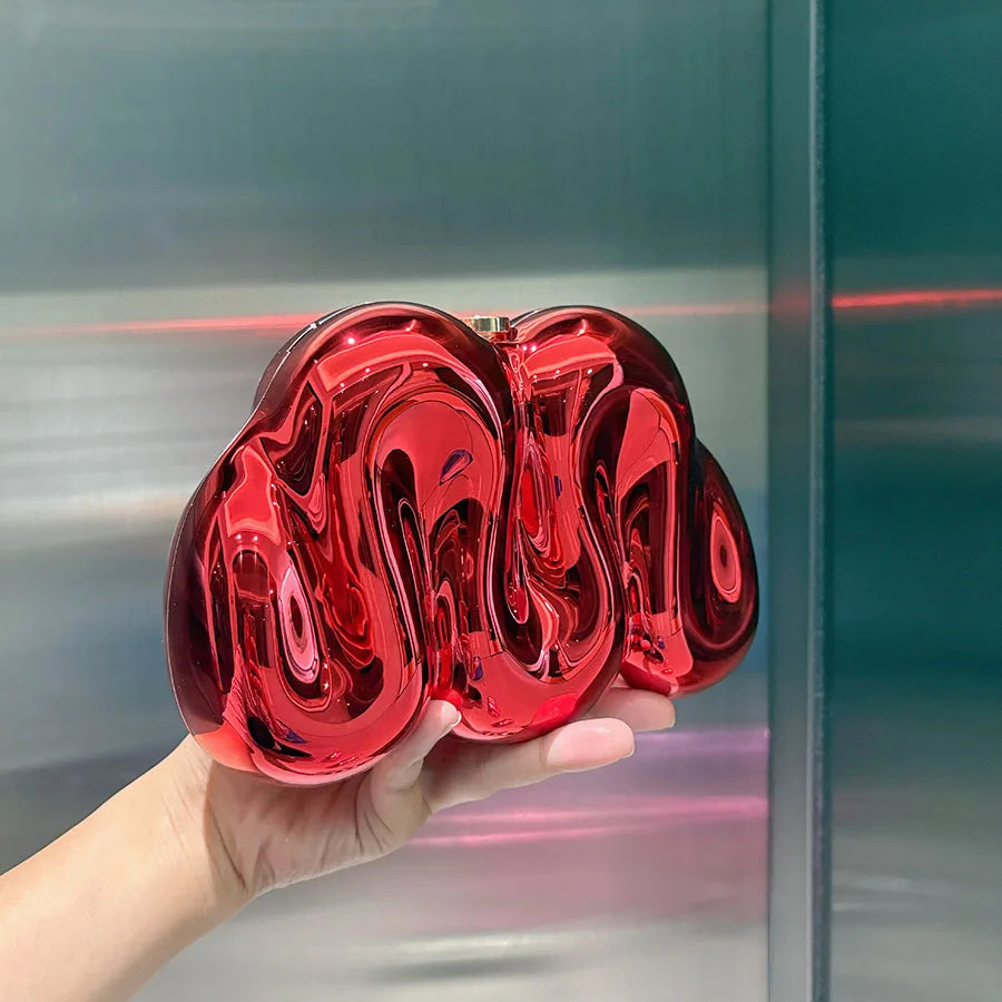 Personalized design acrylic bag, special-shaped bag, metallic glossy clutch bag