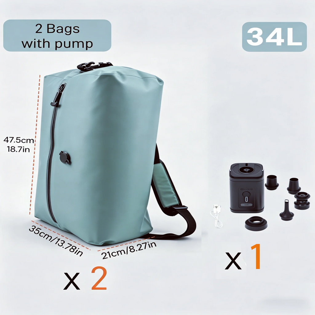 Vacuum Compression Seal Travel Bags PVC Nylon Water Repellent Clothes organizers storage  Reusable Space Saver Bag For Traveling