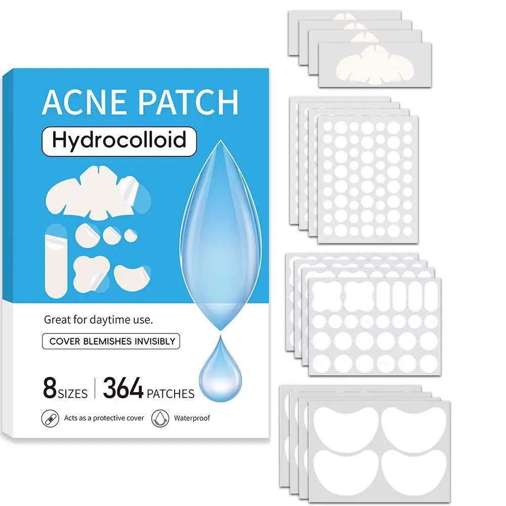 Large Pimple Patches Bulk for Face, 9 Styles Hydrocolloid Acne Patches for Covering Body, Forehead, Chin Blemishes Zit Breakouts