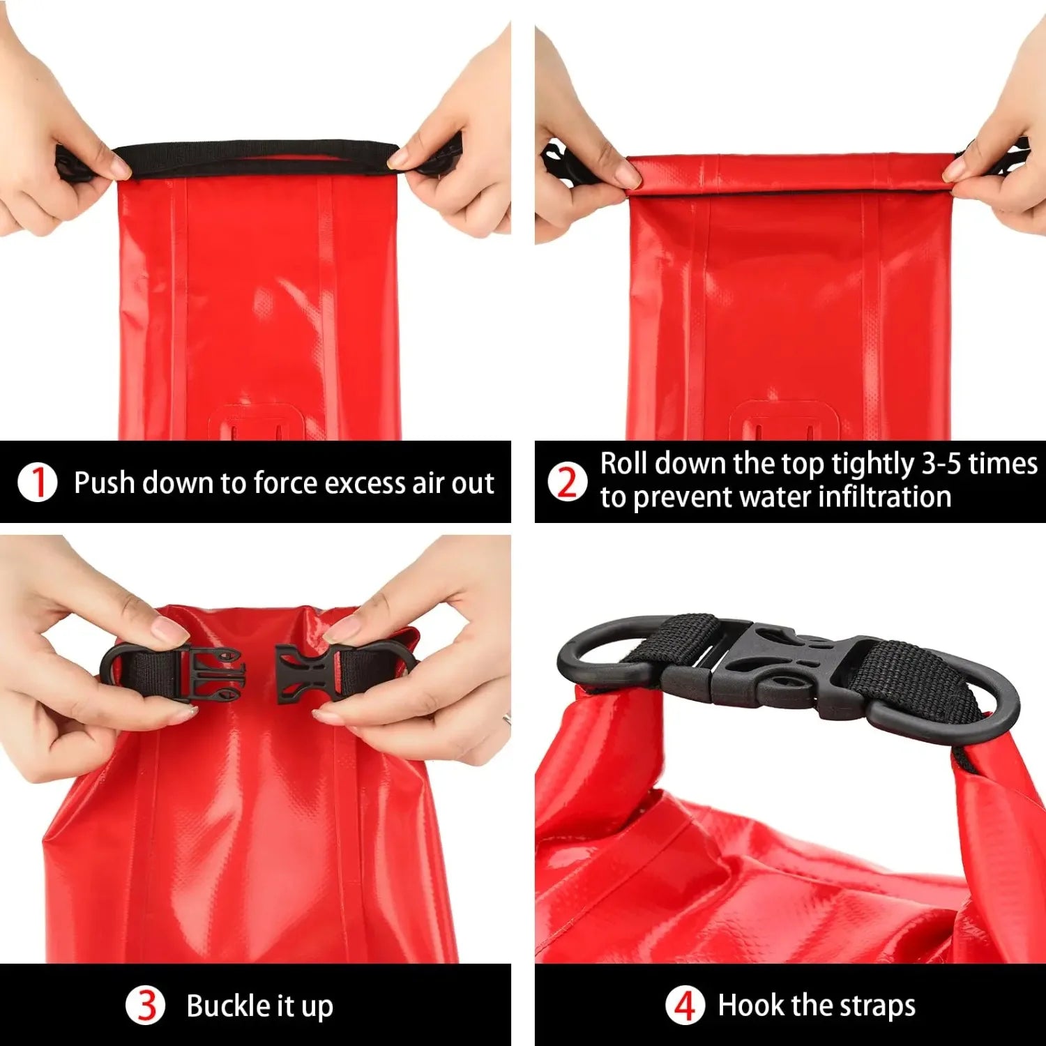 2L Waterproof First Aid Bag Roll Top Emergency Kit Visible Fishing Kayaking Boating Swimming Camping Rafting Survival Outdoor