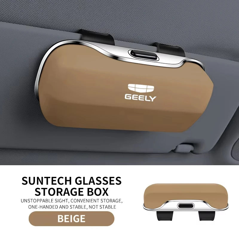 Car Visor Sunglasses Glasses Holder Clip Case For Geely Coolray Monjaro Tugella Emgrand Preface Auto Interior Accessories