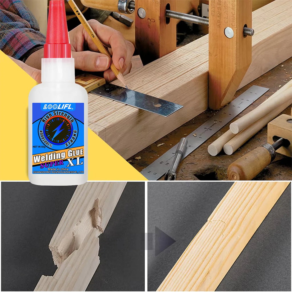 LOOLIFL50g High Strength Welding Oily Super Glue Universal Clear Non-Marking Repair Adhesive Instant Glue Strong Fast SuperGlue