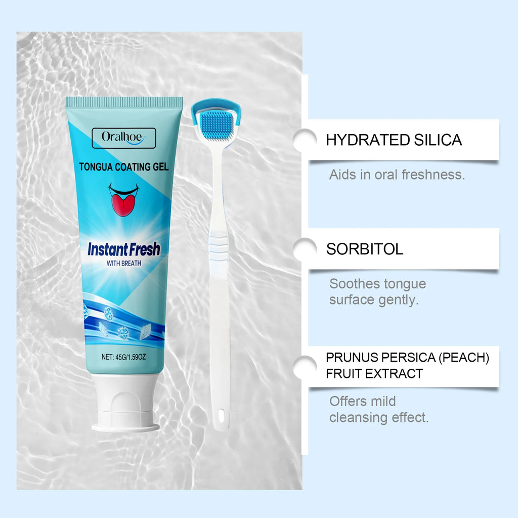 Tongue Refreshing Care Gel Deep Clean Tongue Coating Remove Oral Odor Long Lasting Fresh Breath Daily Oral Hygiene Gel
