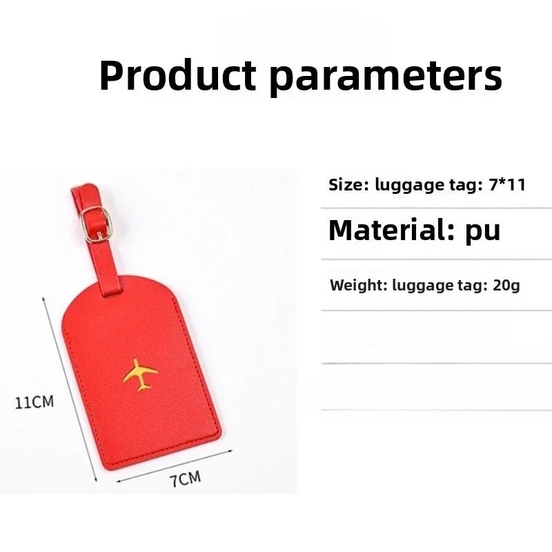 1pc Thicken PU Hot Stamping Aircraft Boarding Pass Luggage Tag  Suitcase Name Label Travel Tags Luggage Tags Travel Accessories