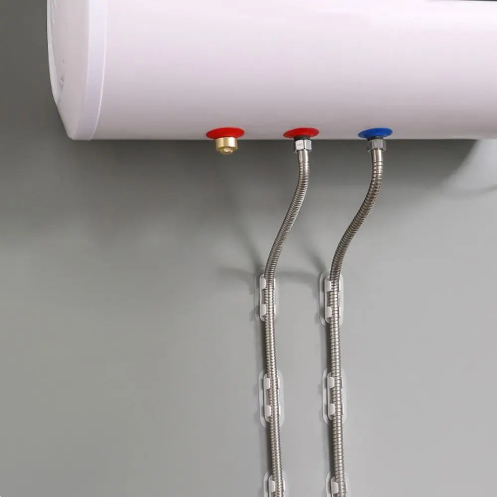 5pcs Plastic Pipe Clamp Hooks Cable Clips Pipe Support Wiring Hose Clamp Self-adhesive Fasteners Drain Pipe Holder