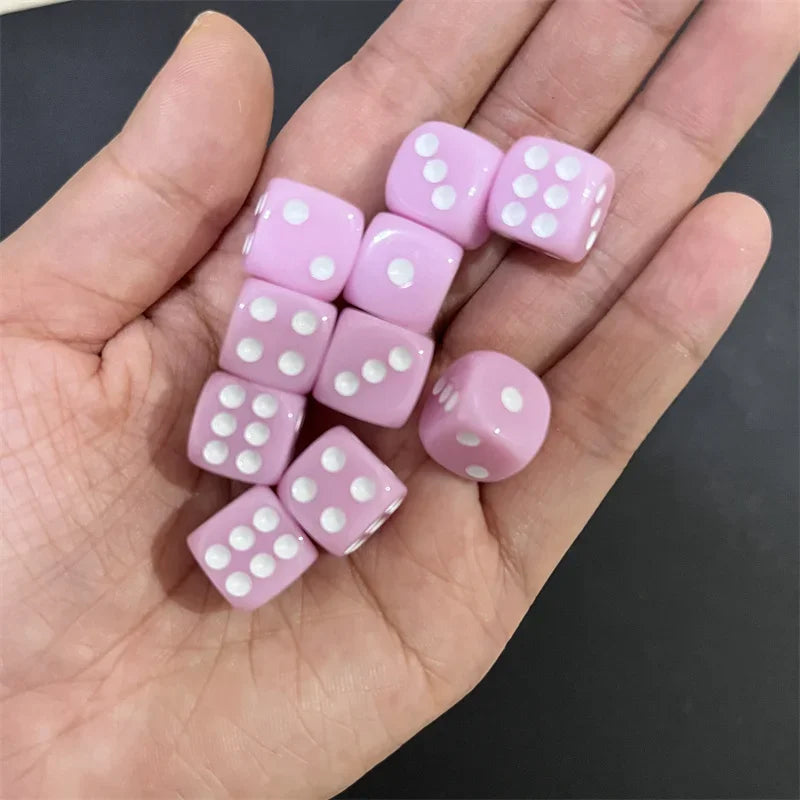 50pcs/Pack High Quality New 12mm Acrylic Transparent D6 Point Dice #12 Round Corner Boutique Dice