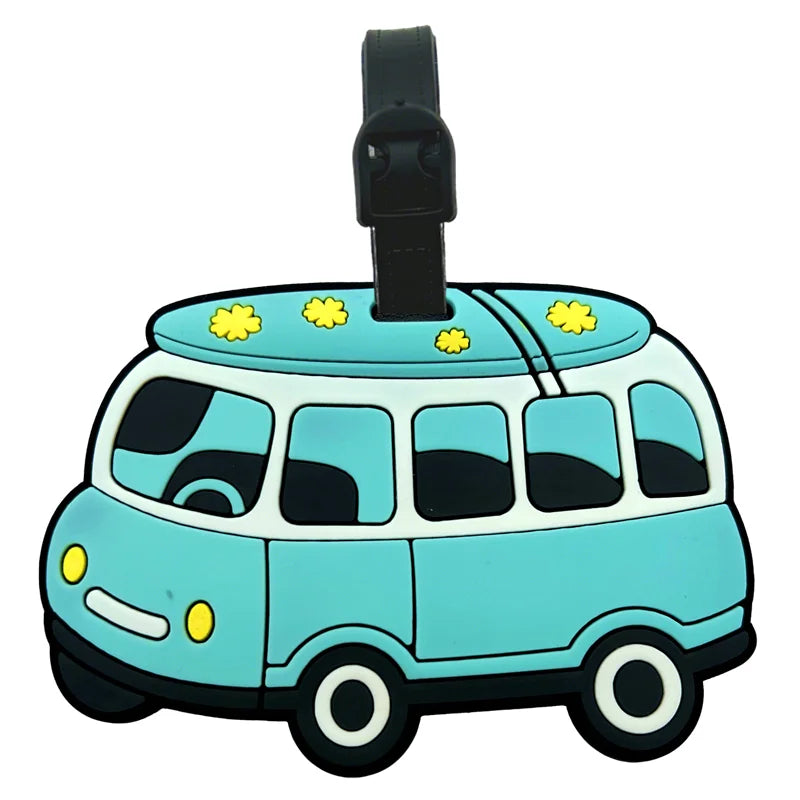 Cute Ice Cream Luggage Tag - Cartoon Image Design for Children and Girls, Durable PVC Travel Document and Address Clip, Suitable