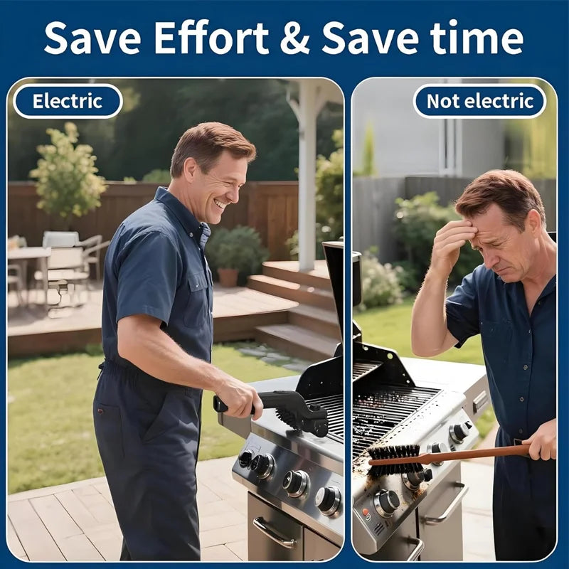 Electric BBQ Rotary Grill Brush, 4-Speed 4000mAh Cordless Cleaner, Adjustable Angle Barbecue Tool for Outdoor Grills Cleaner