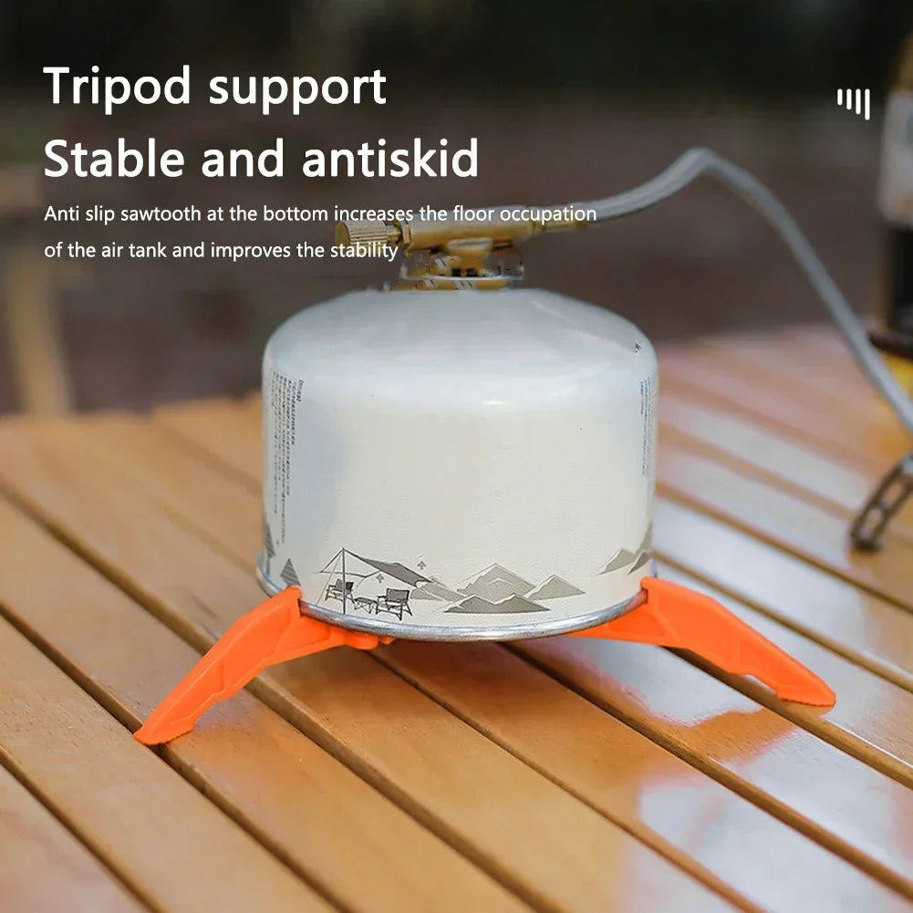 Universal Tripod Folding Canister Stand Nylon Gas Canister Stand Foldable Outdoor Gas Tank Bracket Camping Stove Bottle Stand