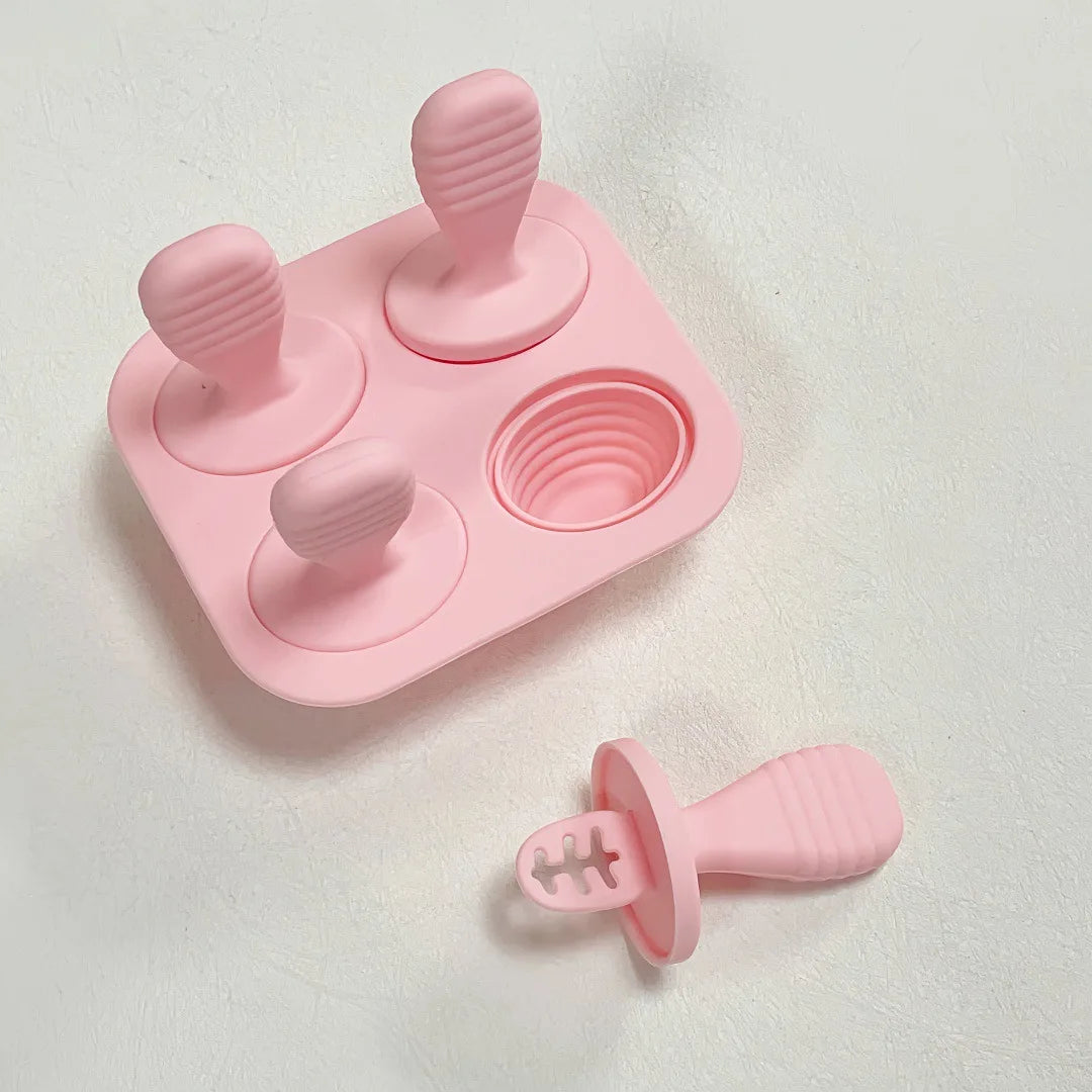 Baby Silicone Ice Cream Mold, Reusable Non-Toxic Ice Cube Tray for Homemade Frozen Treats, Breast Milk Storage, Kitchen