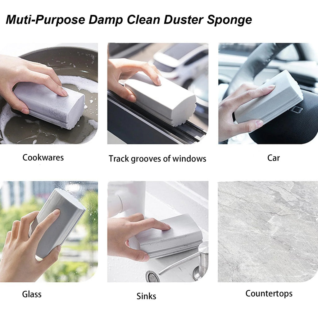 2Pcs Car Damp Clean Duster Sponges Window Cleaning Sponge Dust Removal Dusters for Home Kitchen Bathroom Car Cleaning Tools