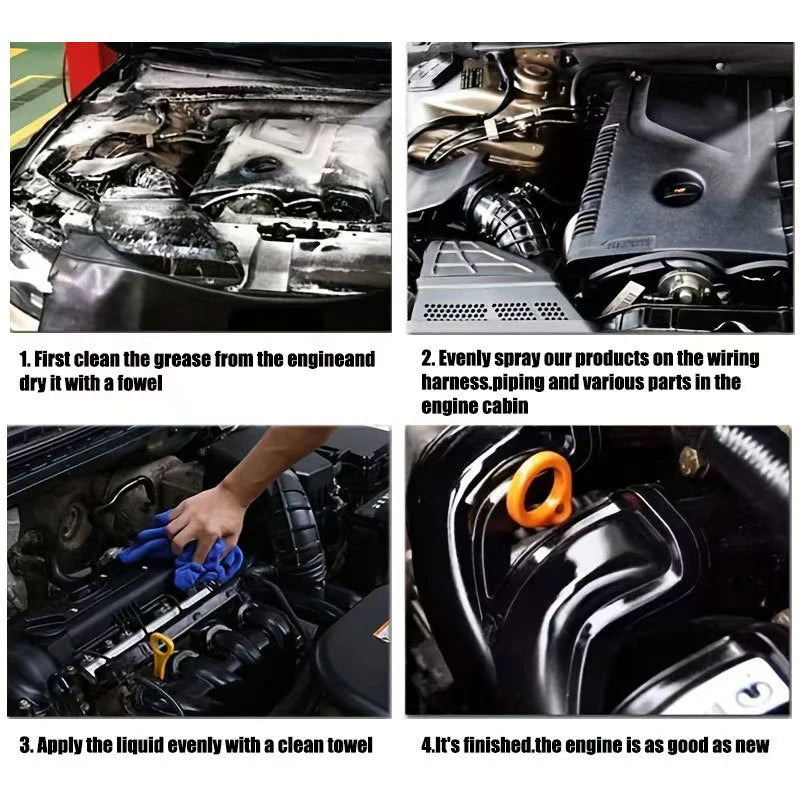 Engine Bay Cleaner Spray for Car Engine Maintenance, Oil Stain Cleaning and Surface Care Detailer