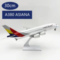 30cm Asiana A380 Airplane Model Toy Kit 1/240 Scale Diecast Resin Airplane Model With Stand Wheel For Display Collection or Gift