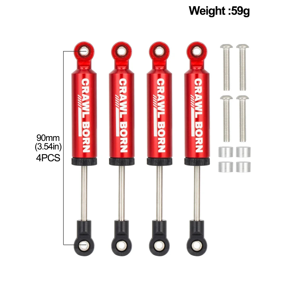1/10 RC Crawler 4pcs Shock Absorber 70/80/90/100/110mm Metal Spring Suspension for Axial SCX10 TRX4 D90 Capra Redcat 90046