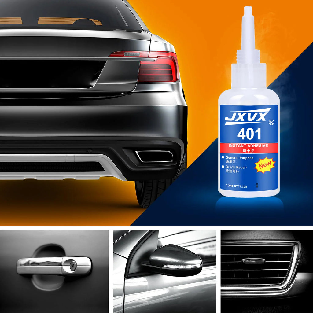 JXVX Super Glue for Cars and Trucks 20g - Heavy Duty Automotive Adhesive for Interior Exterior Trim, Badges, Bumpers, Decals.