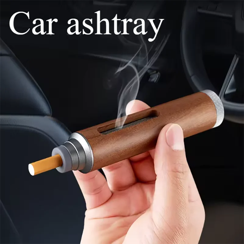 Auto Car Ashtray Car Interior Decoration Dust-free Smoking Ash Holder Wood Creative Filter Anti Tool Soot-flying Ashtray