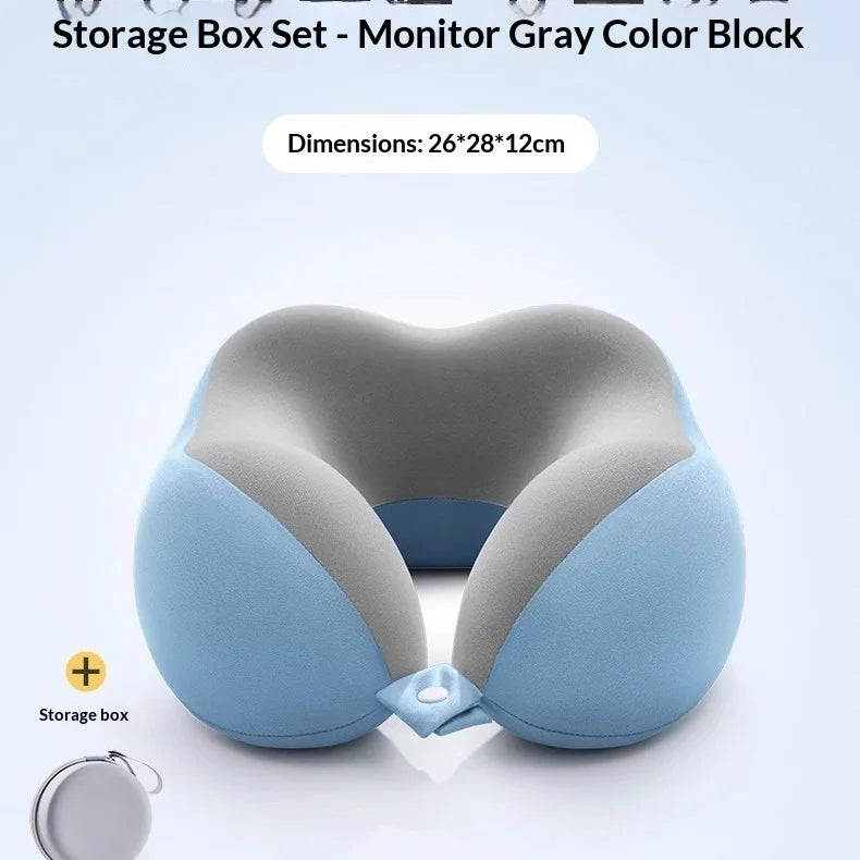 2026 New U-Shaped Memory Foam Neck Travel Pillow Slow Rebound Ergonomic Support Washable Soft Portable Airplane Car Office Train