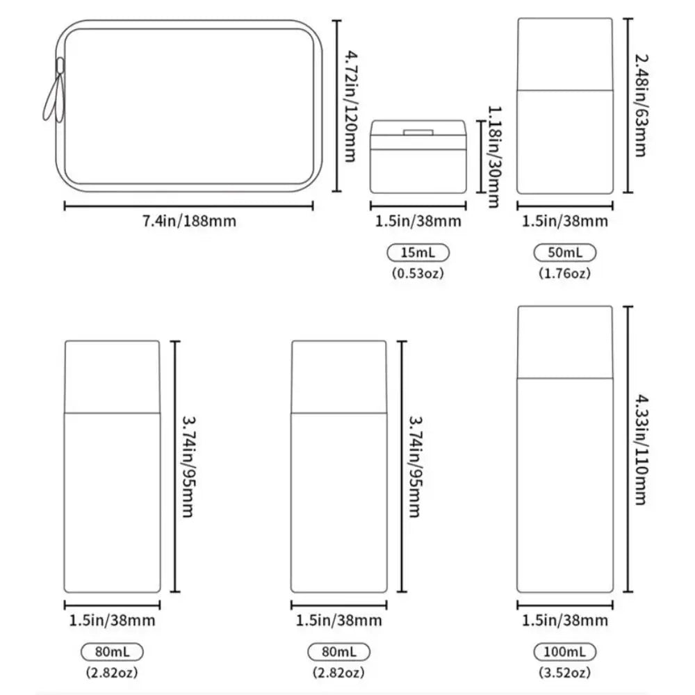 Silicone Travel Bottle Set Squeezable Container Leak-proof Toiletries Bottle Set Convenient Odorless Shower Soap Dispenser
