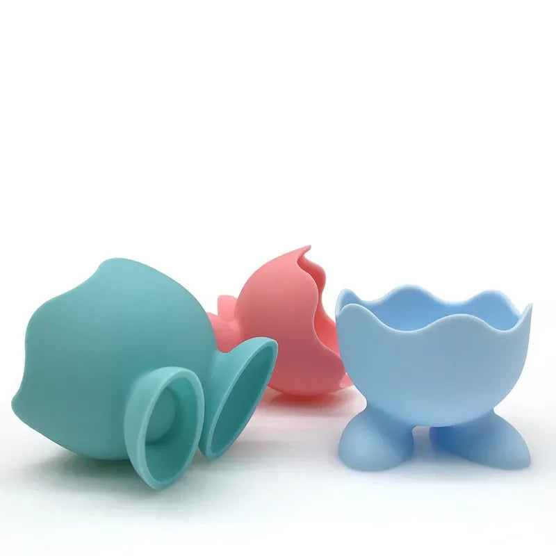 Silicone EggCup Holders Drying Egg Storage Rack Food Grade Boiler Egg Poacher Cups Bracket for Kitchen Breakfast Cooking Tools