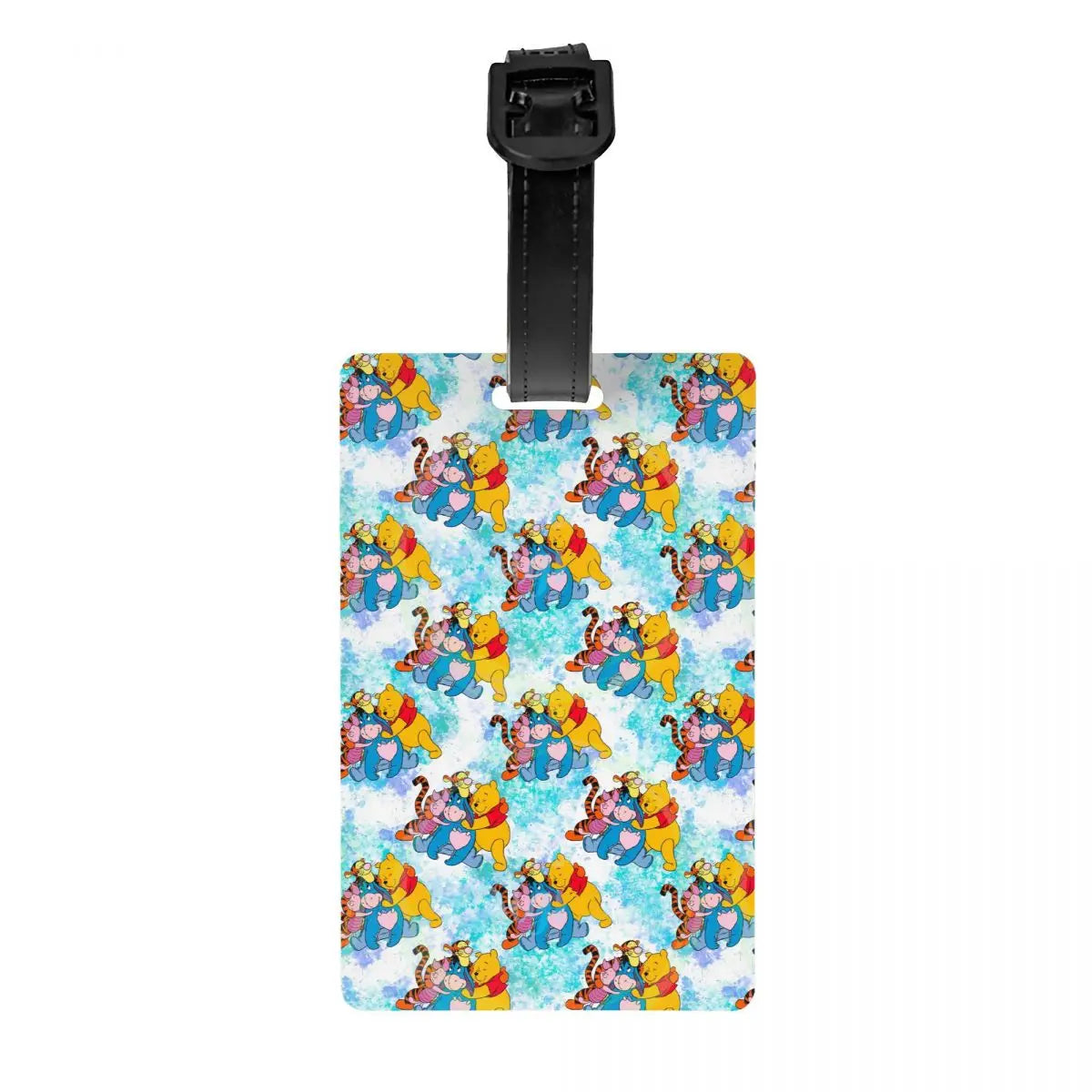 Custom Happy P-Piglets Anime Big Movie Luggage Tag With Name Card Privacy Cover ID Label for Travel Bag Suitcase