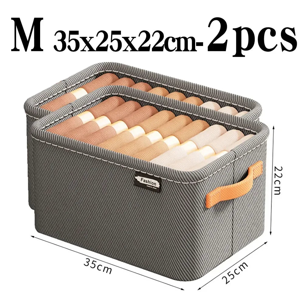 Steel Frame Clothes Storage Box Foldable Fabric Wardrobe Organizer Open Top Drawer Bin for Sweaters Pants Closet Organization