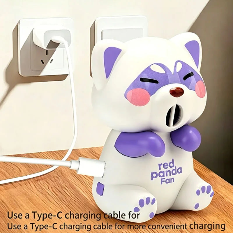 Cat Monkey Panda Model Electric Fan Hanging Cup Hair Dryer Portable Rechargeable Three level Wind Speed Adjustable Boy Girl Toys