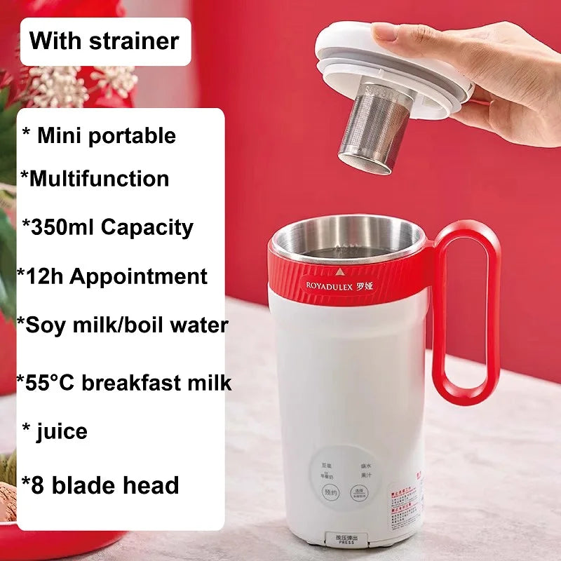 350ml Electric Soy Milk Machine Filter-free Wall Breaker Multifunction Soy Milk Cup Reservation Mixer Portable Mini Juice Cup