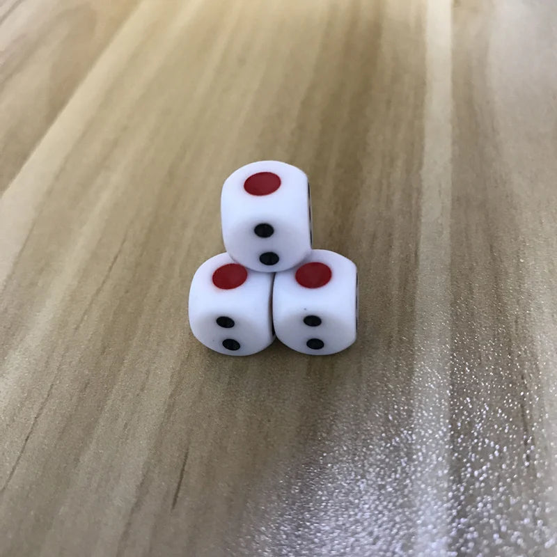 Small 10Pcs/Lot 10mm Dice Acrylic White Dice Fillet Red and Black Points Clubs KTV Dedicated Entertainment Dice Set Yernea