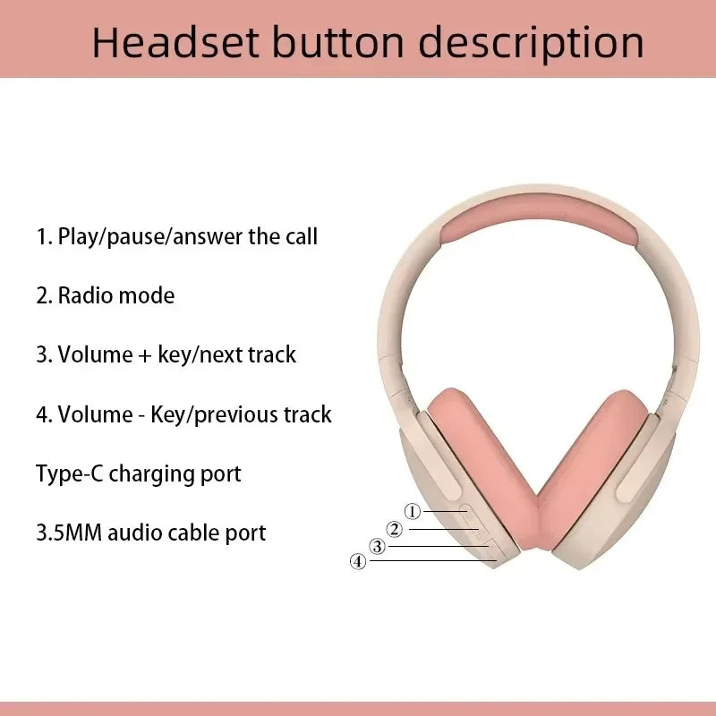 Bluetooth Headsets Gaming Headphones Dual Mode Wireless Earphones Foldable Noise Reduction Music Headsets For iPhone Xiaomi
