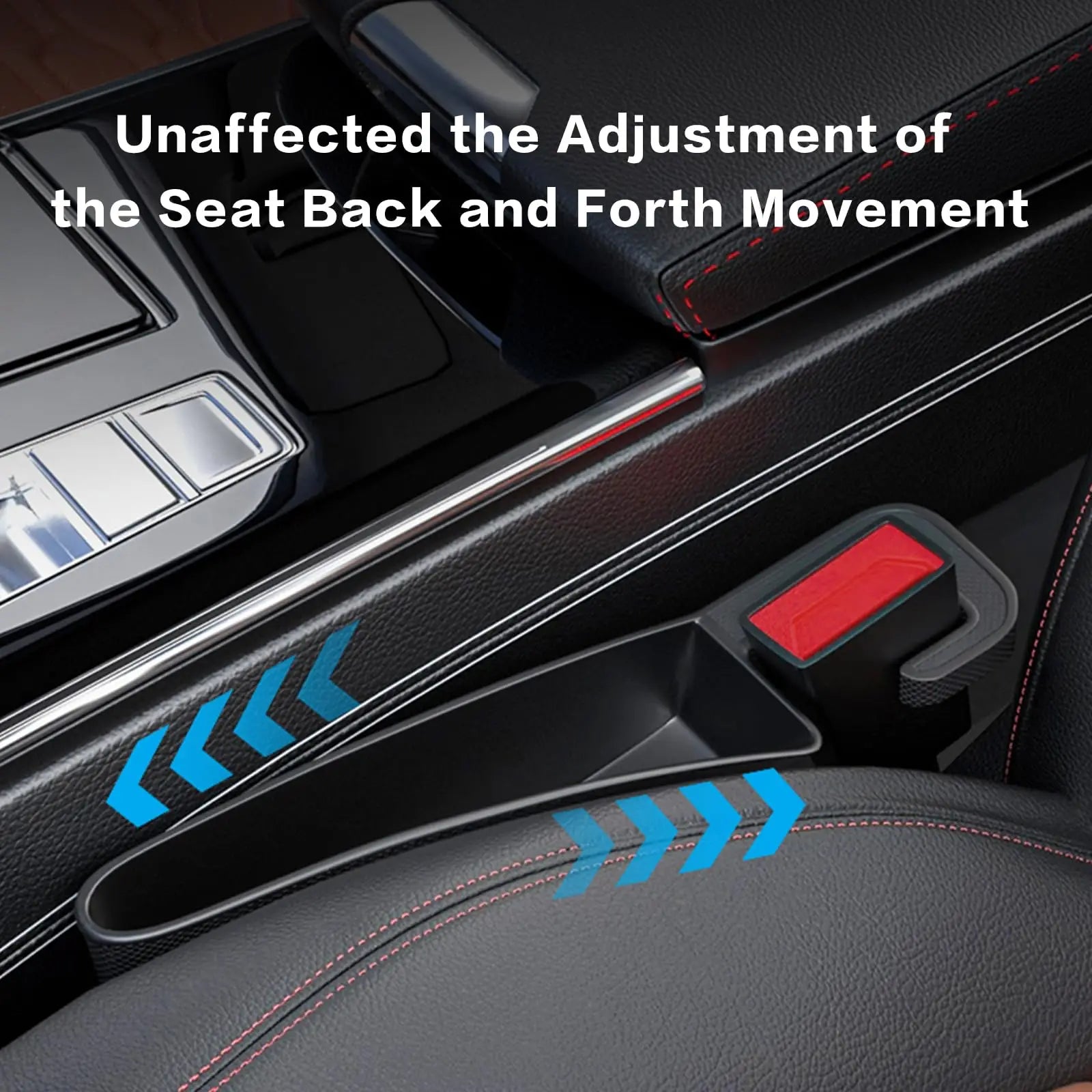 Upgrade Short Car Seat Gap Filler Seat Gap Organizer Box with Phone Charging Cable Hole Auto Gap Filler Seat Crevice Storage Box