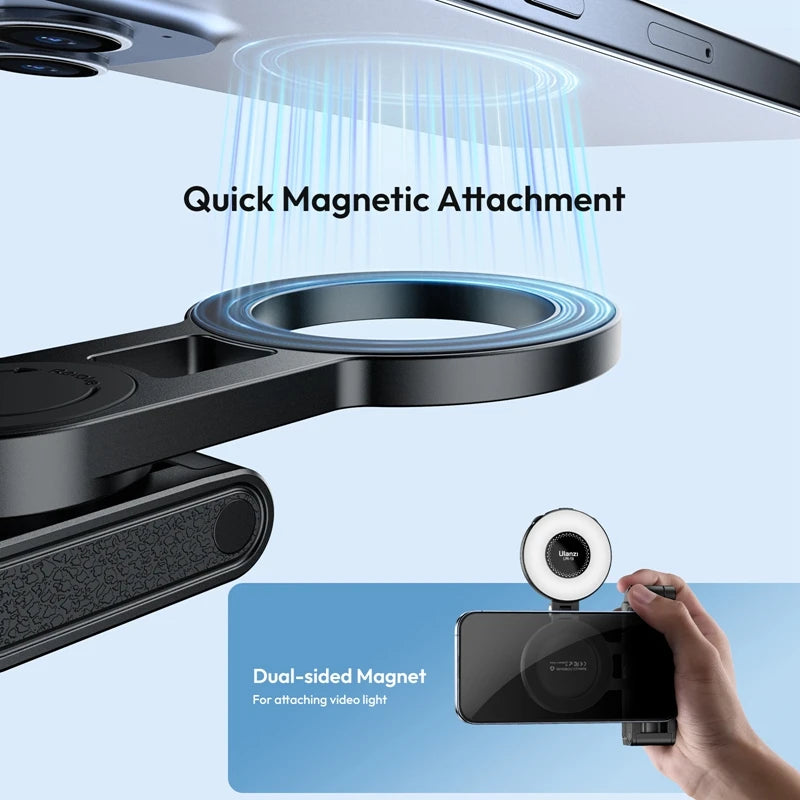 Ulanzi JJ03 Magnetic Phone Tripod Wireless Phone Grip Selfie Stick Desktop Tripod with Remote Control Photography Livestreaming