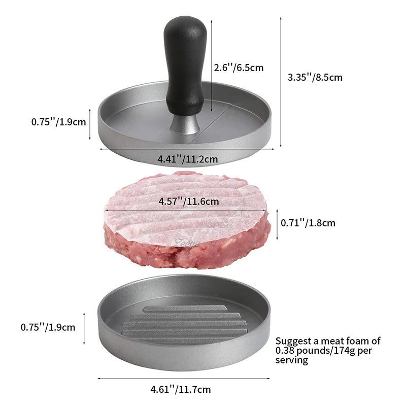 Burger Press Hamburger Patty Maker Non-Stick Hamburger Mold  |Meat Beef Cheese Veggie Burger Maker for Grill Griddle BBQ