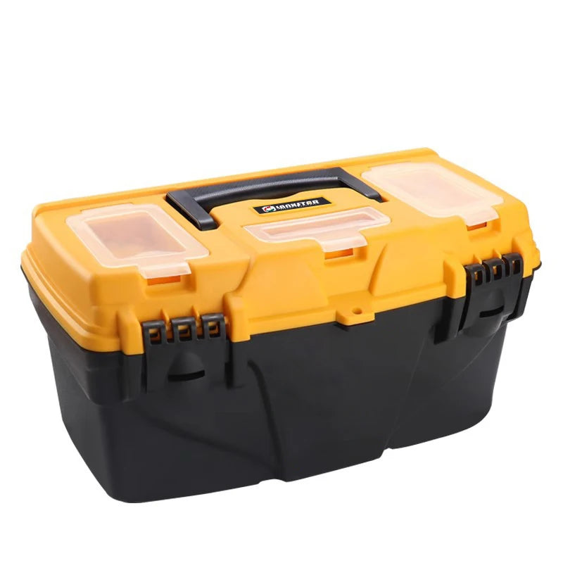 15 Inch Hardware Tools box, Plastic Thick Combination Suitcase Electrician Carpenter Electric Drill Storage Box