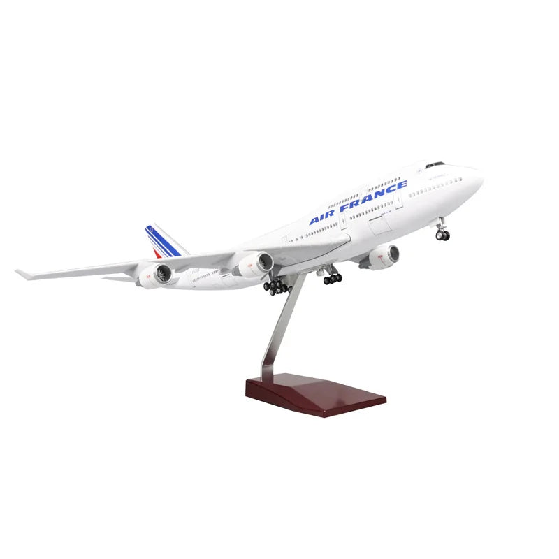 47CM air france plane model A380/B747/B777/A350 Model airplanes Resin Diecast collectible aircraft with Landing Gear Wheels LED