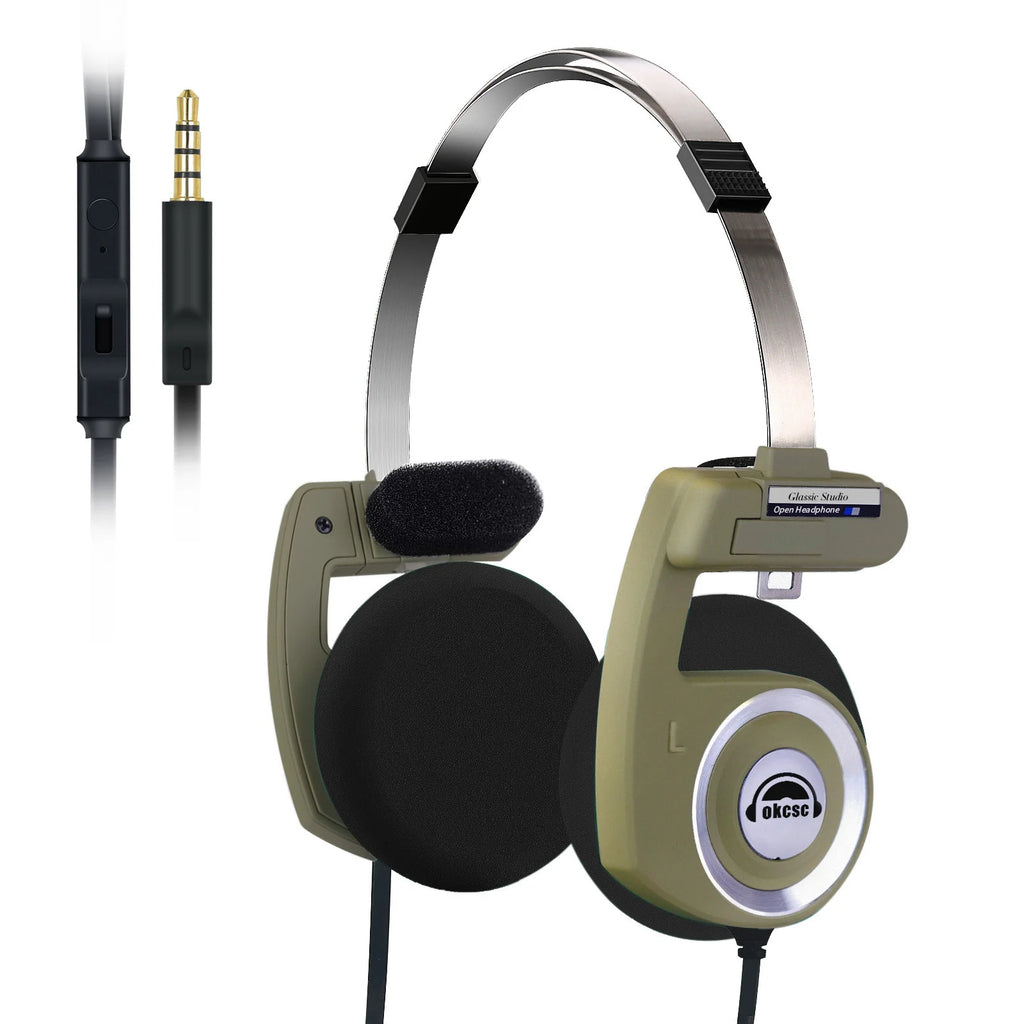 OKCSC Retro 3rd Generation Headphone Only Bluetooth Version 2-in-1 Wired/Wireless Earphones 40mm Driver Open End HiFi Headset