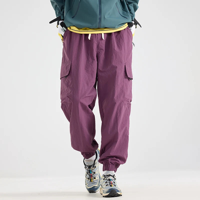 CHRLCK Men's Water-repellent Hiking Cargo Pants Breathable  Fashion Cargo Pants Autumn Trousers Fishing Camping Pants Male