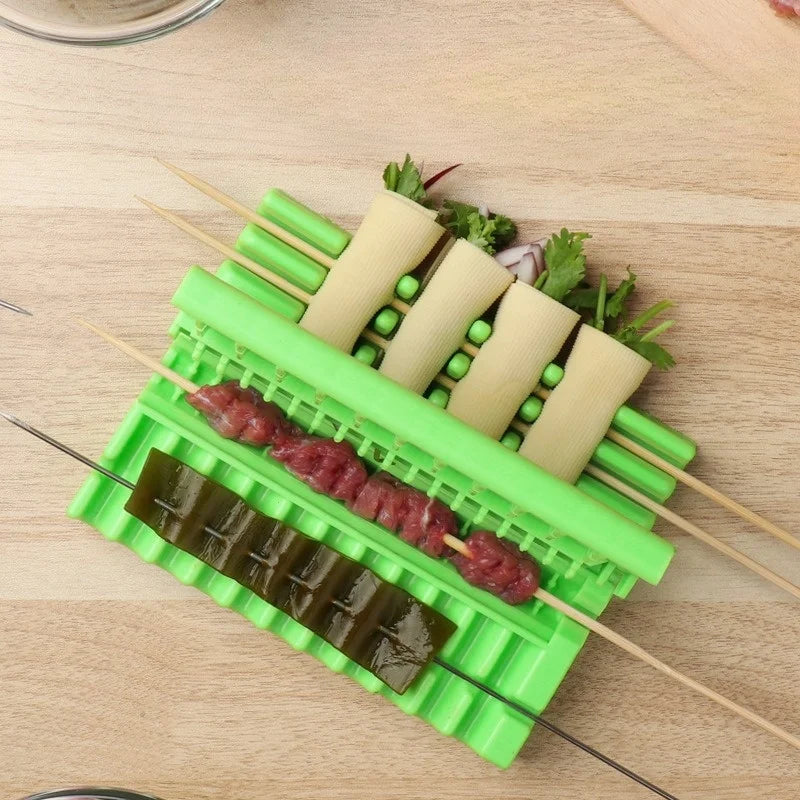 Household Commercial Multi-functional Fast Skewering Machine, Meat Cutting Tool, Lamb Skewering Barbecue Meat Skewering Device