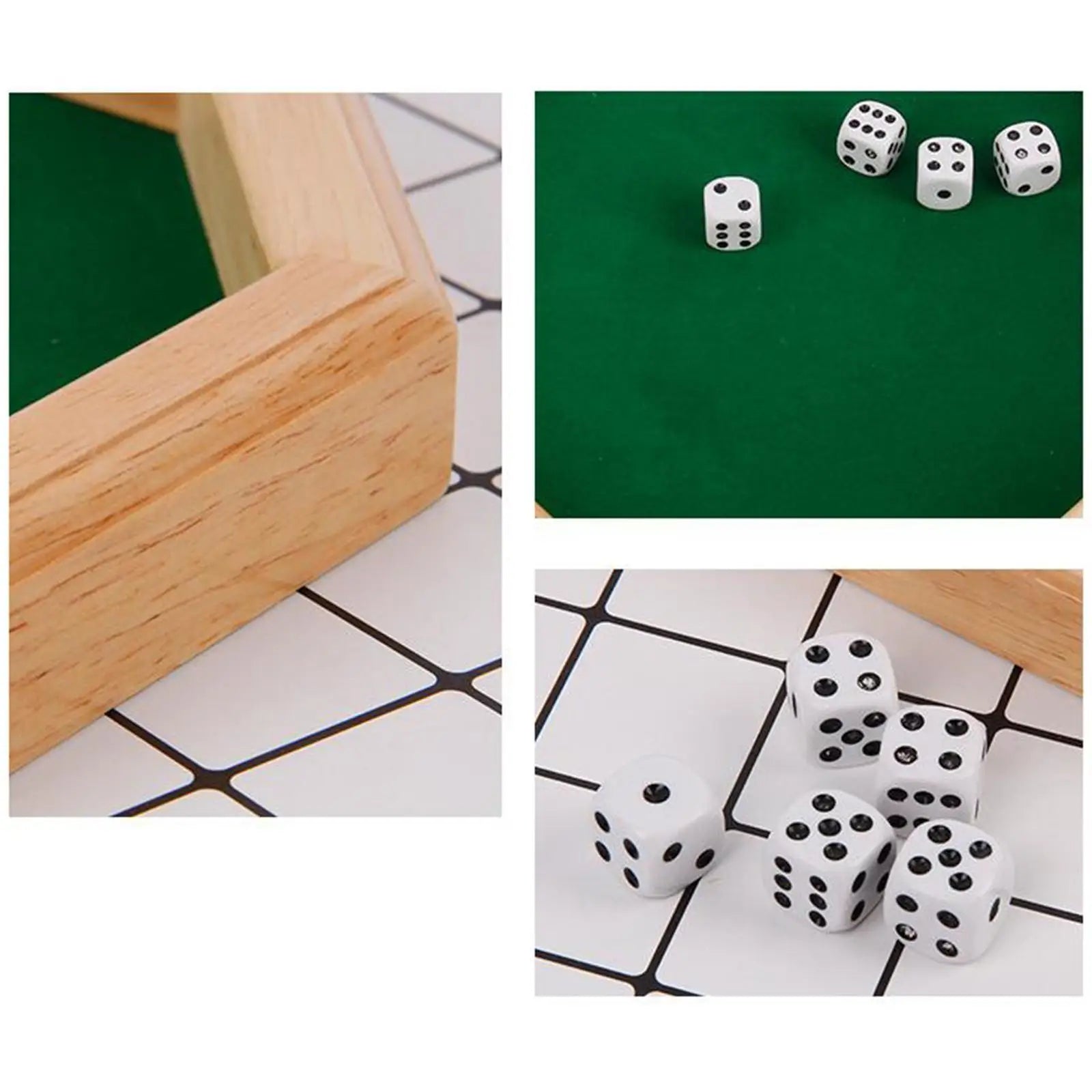 10.2 inch Wooden Dice Octagonal Dice Tray Board Game for Game Night Game Dice Party and Celebrations Party Supplies