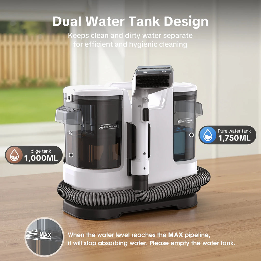 Lubluelu V8 Multi-Purpose Portable Carpet & Upholstery Spot Cleaner Machine, 15KPa Suction, Hot Steam Upgrade, with Heating Function to 60 Degrees, 800W, Dual Water Tank&6m Working Radius, for Rugs, Pets, Car Seats, Sofa and
