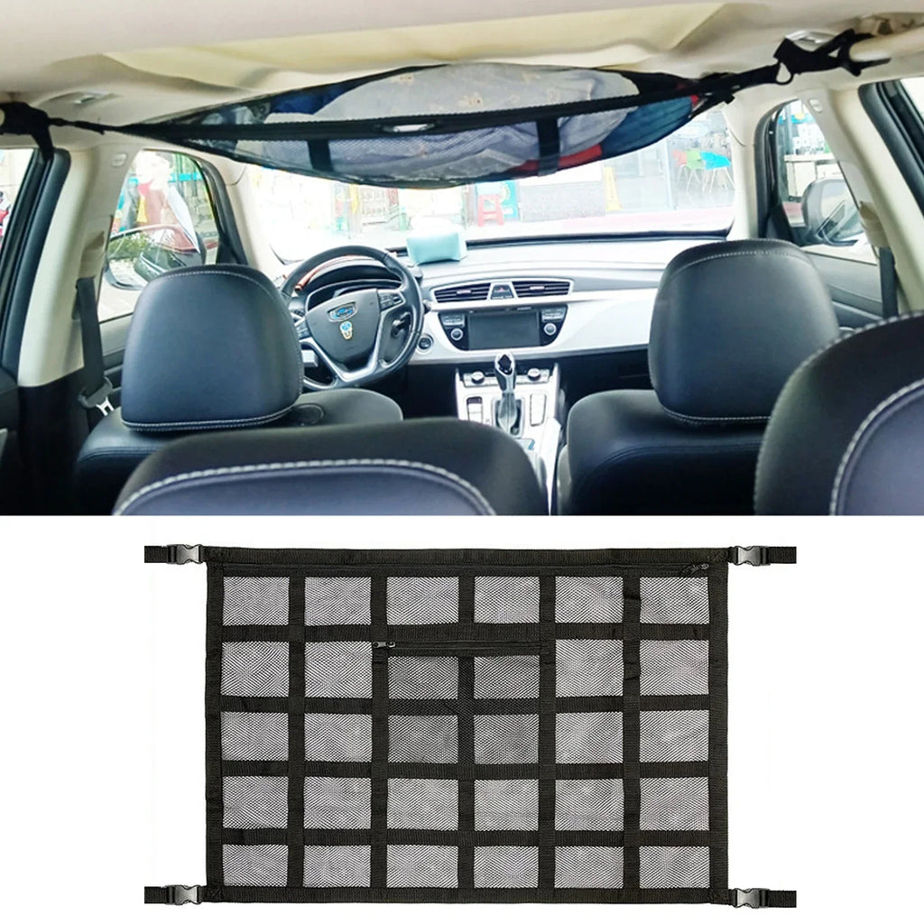 Car Camping Essentials Ceiling Cargo Net Car Ceiling Cargo Net Pocket Cargo Net For SUV Load Bearing Car Truck SUV Road Trip