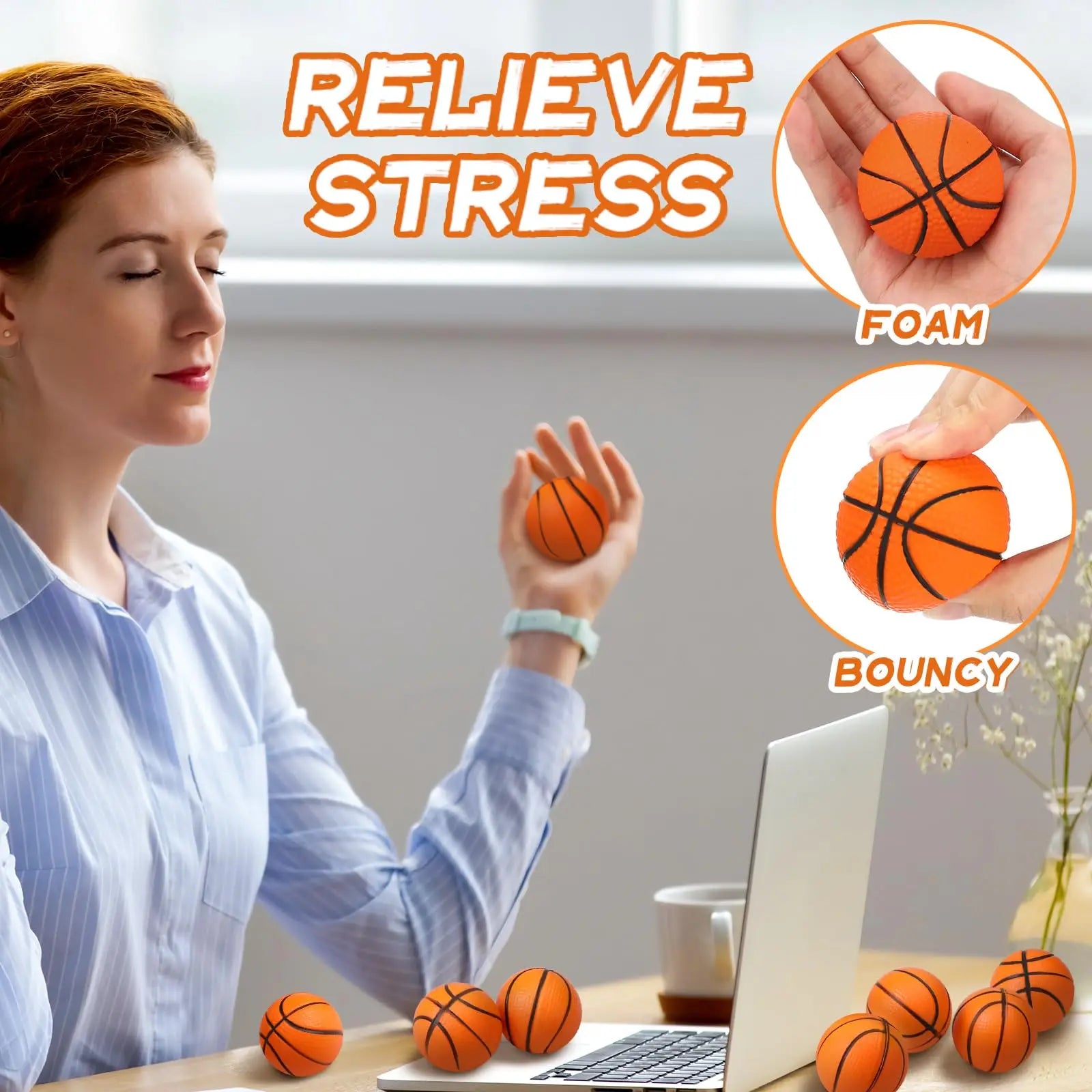 40-10 Packs Mini Basketball Stress Balls Mini Foam Small Basketball Party Favors Squeeze Sports Balls for Sports Theme Party